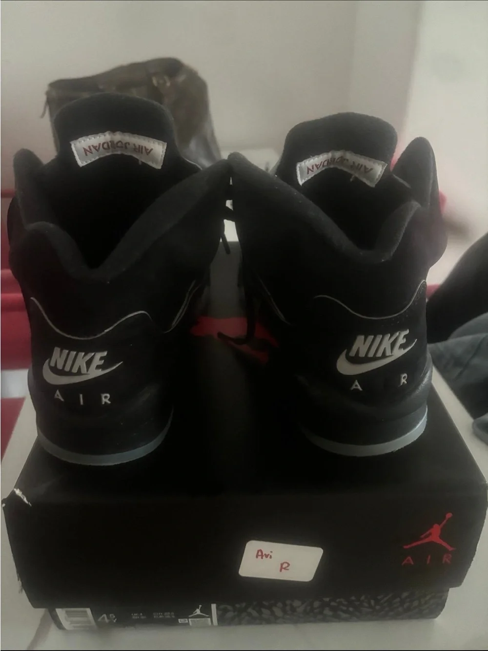 Jordan Black and Gray High-Top Sneakers with Red Jumpman